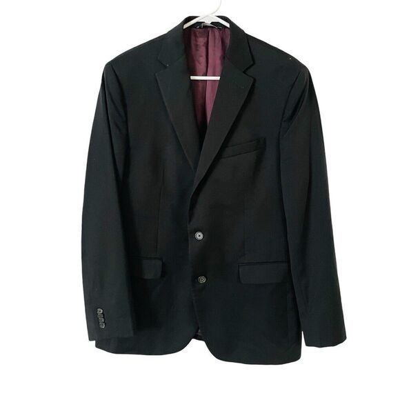 Saks Fifth‎ Avenue Everest Blazer Jacket Mens 42R Black Marzotto 100% Wool